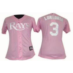 Cheap Evan Longoria Rays Woman Jersey From China #3 Pink