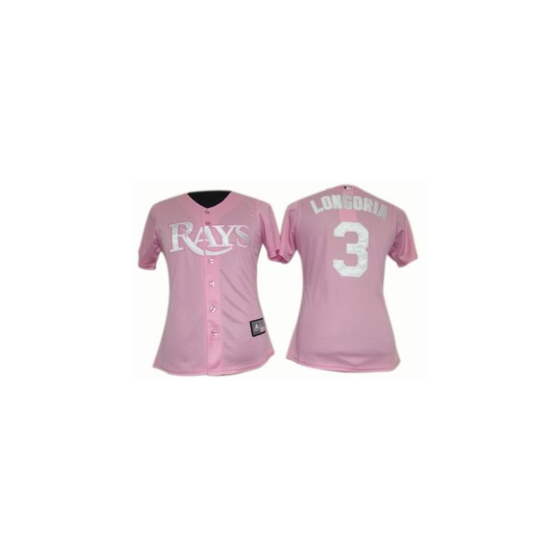 Cheap Evan Longoria Rays Woman Jersey From China #3 Pink