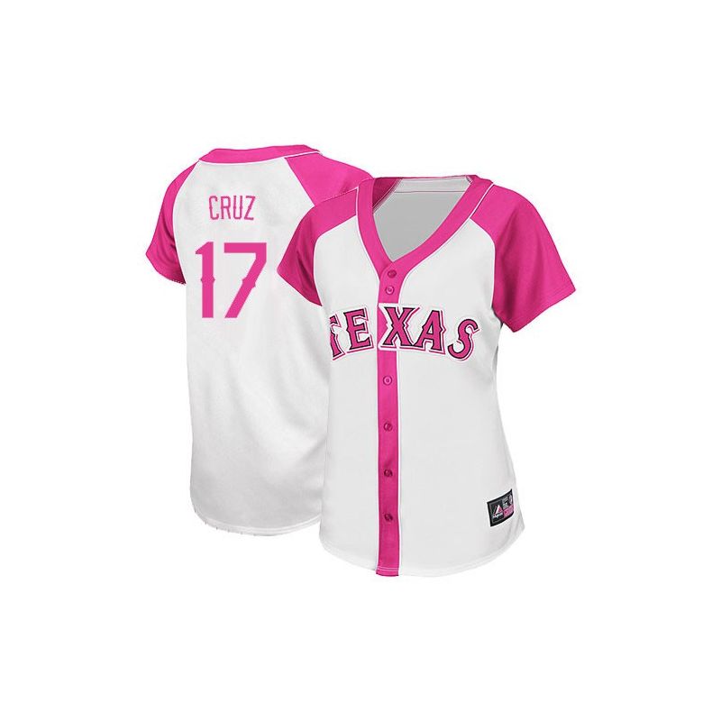 Cheap Nelson Cruz Rangers Woman Jersey From China #17 Pink Splash Fashion Cheap Nelson Cruz Rangers Woman Jersey From China #17 Pink Splash Fashion