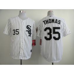 Cheap Frank Thomas White Sox Jersey From China #35 White Black Stripe 75th