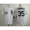 Cheap Frank Thomas White Sox Jersey From China #35 White Black Stripe 75th