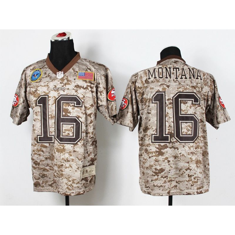 Cheap Joe Montana 49ers Jersey From China #16 DOD Camo