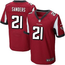 Cheap Deion Sanders Falcons Jersey From China #21 Red Elite
