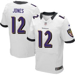 Cheap Jacoby Jones Ravens Jersey From China #12 White Elite