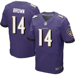 Cheap Marlon Brown Ravens Jersey From China #14 Purple Elite