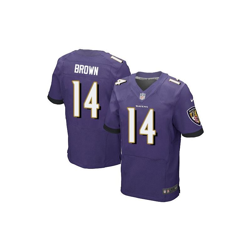Cheap Marlon Brown Ravens Jersey From China #14 Purple Elite