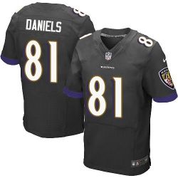 Cheap Owen Daniels Ravens Jersey From China #81 Black Elite