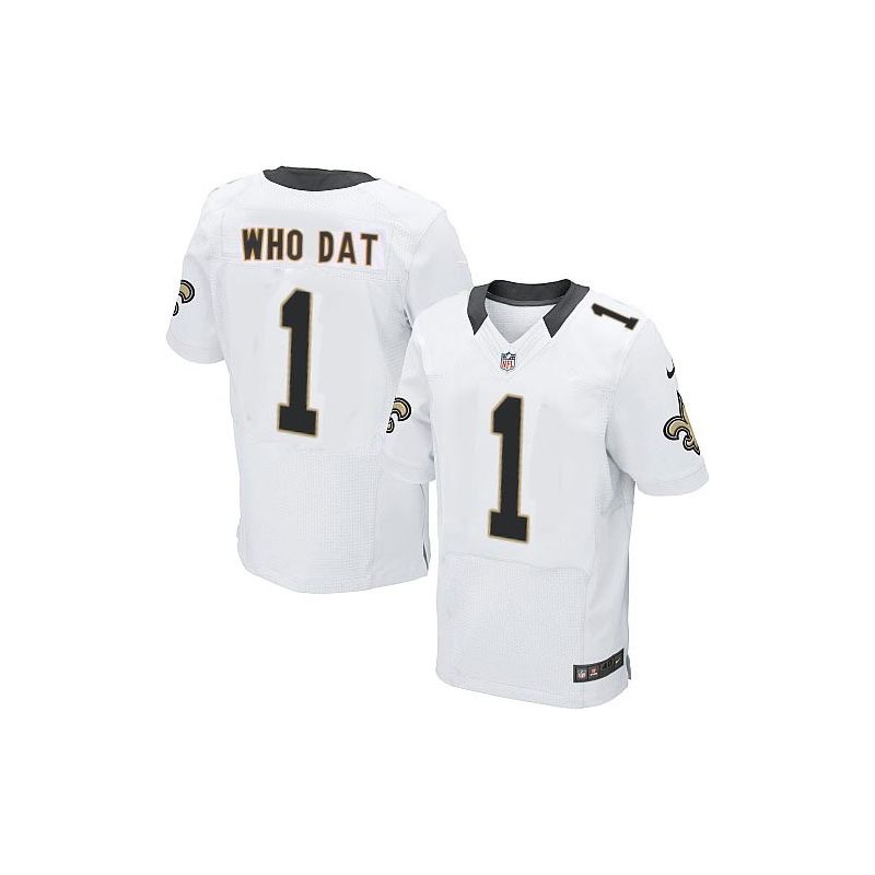 Cheap Who Dat Saints Jersey From China #1 White Elite