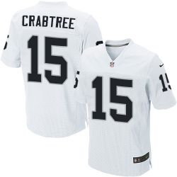 Cheap Michael Crabtree Raiders Jersey From China #15 White Elite