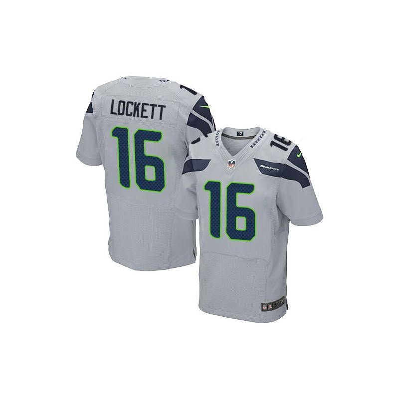 Cheap Tyler Lockett Seahawks Jersey From China #16 Grey Elite