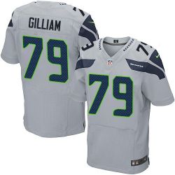 Cheap Garry Gilliam Seahawks Jersey From China #79 Grey Elite