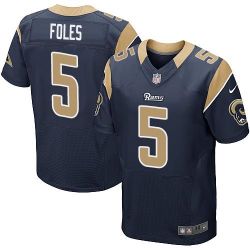 Cheap Nick Foles Rams Jersey From China #5 Blue Elite