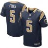 Cheap Nick Foles Rams Jersey From China #5 Blue Elite