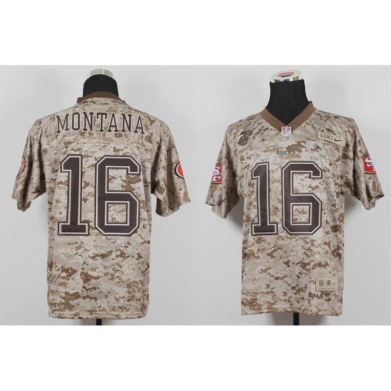 Cheap Joe Montana 49ers Jersey From China #16 USMC Camo