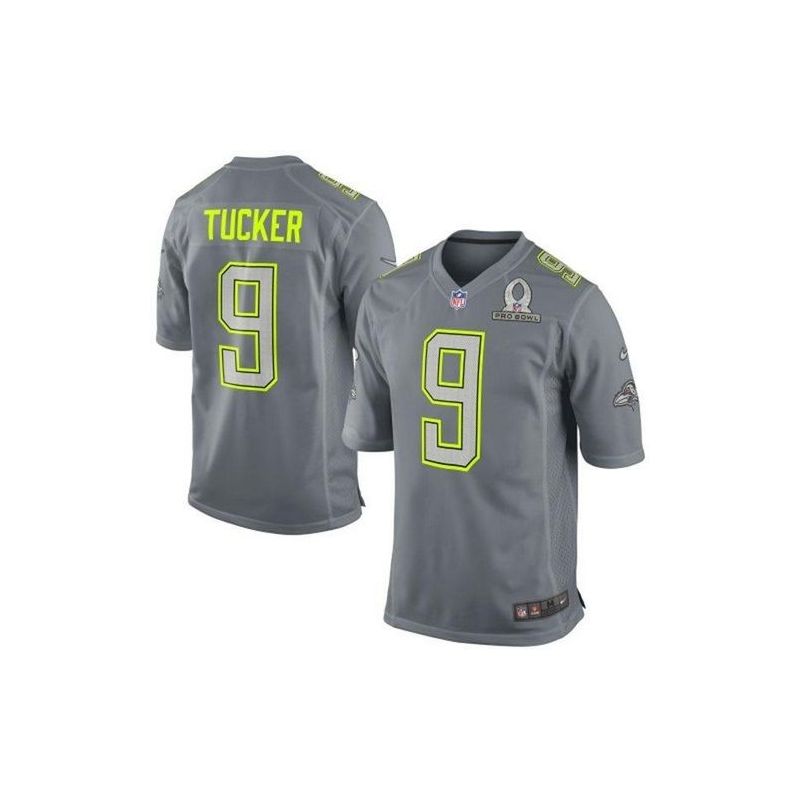 Cheap Justin Tucker Ravens Jersey From China #9 Grey 2015 Pro Bowl