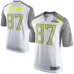 Cheap Jordy Nelson Packers Jersey From China #87 White 2015 Pro Bowl