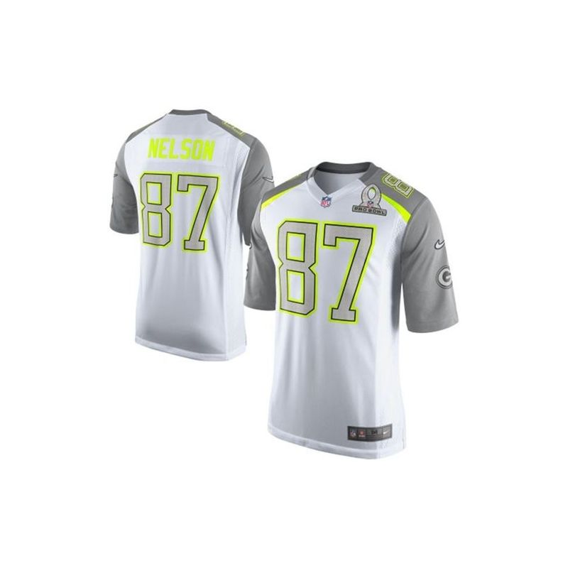 Cheap Jordy Nelson Packers Jersey From China #87 White 2015 Pro Bowl