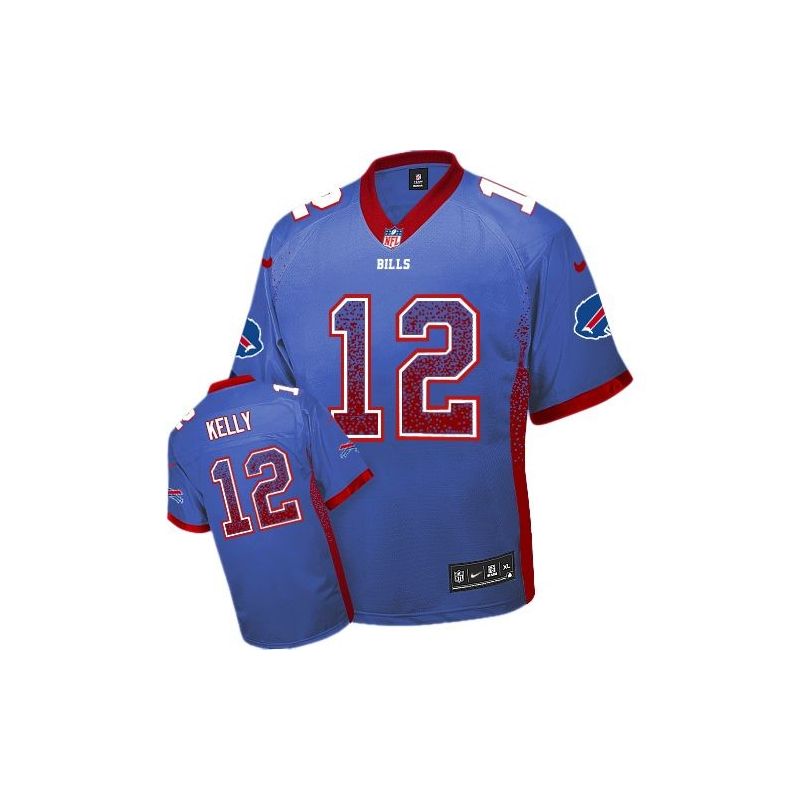 Cheap Jim Kelly Bills Jersey From China #12 Blue Drfit Fashion I Cheap Jim Kelly Bills Jersey From China #12 Blue Drfit Fashion I