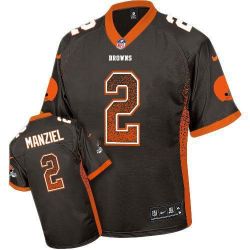 Cheap Johnny Manziel Browns Jersey From China #2 Brown Drfit Fashion I