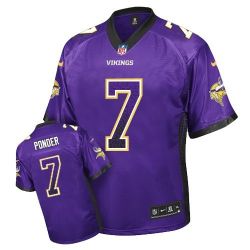 Cheap Christian Ponder Vikings Jersey From China #7 Purple Drfit Fashion I
