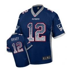 Cheap Tom Brady Patriots Jersey From China #12 Blue Drfit Fashion I