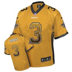 Cheap Bobby Hebert Saints Jersey From China #3 Gold Drfit Fashion I