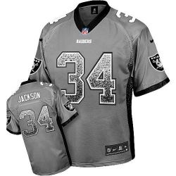Cheap Bo Jackson Raiders Jersey From China #34 Grey Drfit Fashion I