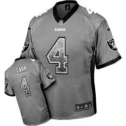 Cheap Derek Carr Raiders Jersey From China #4 Grey Drfit Fashion I