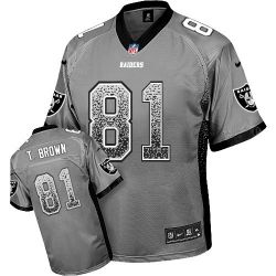 Cheap Tim Brown Raiders Jersey From China #81 Grey Drfit Fashion I