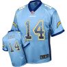 Cheap Dan Fouts Chargers Jersey From China #14 Light Blue Drfit Fashion I