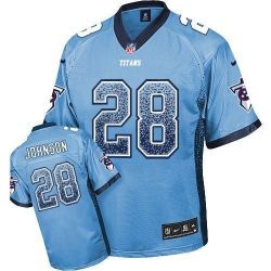 Cheap Chris Johnson Titans Jersey From China #28 Light Blue Drfit Fashion I