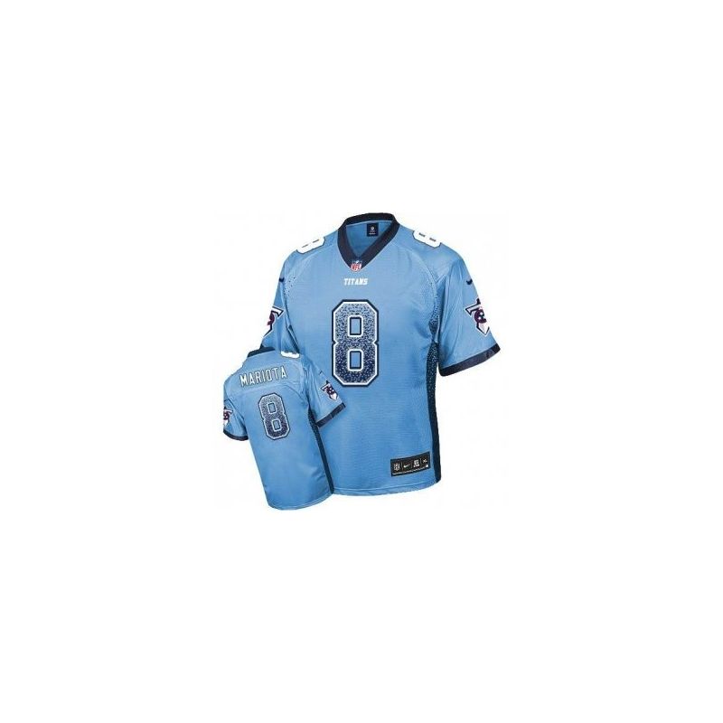 Cheap Marcus Mariota Titans Jersey From China #8 Light Blue Drfit Fashion I