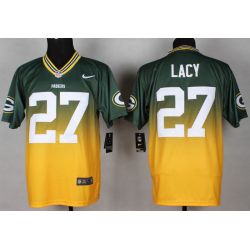 Cheap Eddie Lacy Packers Jersey From China #27 Green-Yellow Drfit Fashion