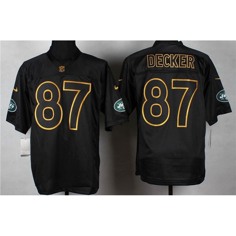 Cheap Eric Decker Jets Jersey From China #87 Gold Lettering