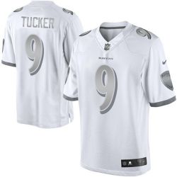 Cheap Justin Tucker Ravens Jersey From China #9 Platinum