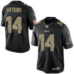 Cheap Sammy Watkins Bills Jersey From China #14 Black Salute To Service