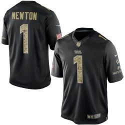 Cheap Cam Newton Panthers Jersey From China #1 Black Salute To Service
