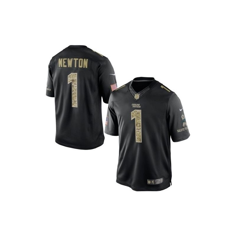 Cheap Cam Newton Panthers Jersey From China #1 Black Salute To Service