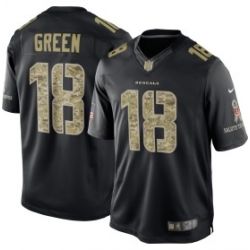 Cheap AJ Green Bengals Jersey From China #18 Black Salute To Service