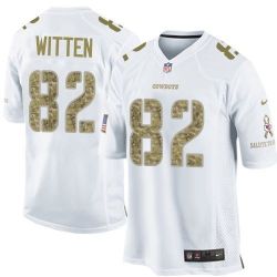 Cheap Jason Witten Cowboys Jersey From China #82 White Salute To Service