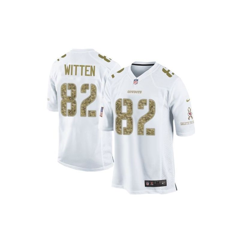 Cheap Jason Witten Cowboys Jersey From China #82 White Salute To Service