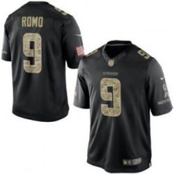 Cheap Tony Romo Cowboys Jersey From China #9 Black Salute To Service