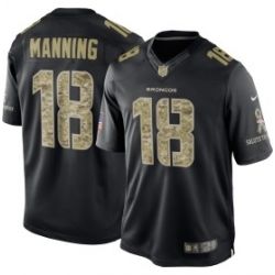 Cheap Peyton Manning Broncos Jersey From China #18 Black Salute To Service