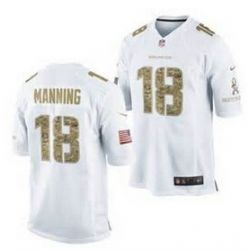 Cheap Peyton Manning Broncos Jersey From China #18 White Salute To Service
