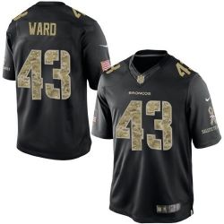 Cheap TJ Ward Broncos Jersey From China #43 Black Salute To Service