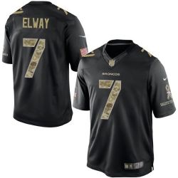 Cheap John Elway Broncos Jersey From China #7 Black Salute To Service