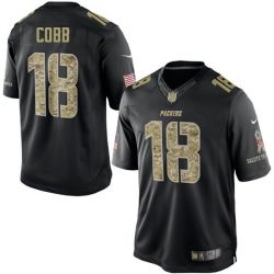 Cheap Randall Cobb Packers Jersey From China #18 Black Salute To Service