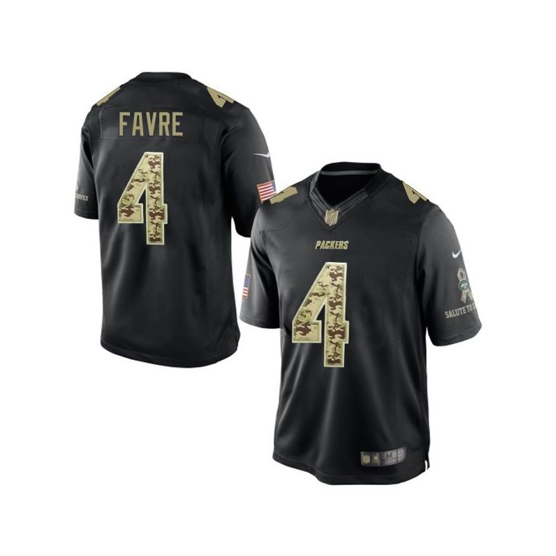 Cheap Brett Favre Packers Jersey From China #4 Black Salute To Service