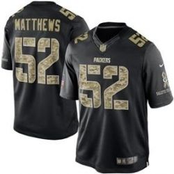 Cheap Clay Matthews Packers Jersey From China #52 Black Salute To Service