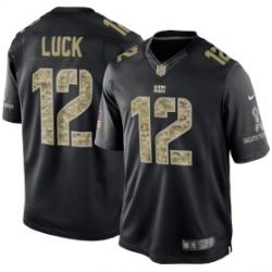 Cheap Andrew Luck Colts Jersey From China #12 Black Salute To Service